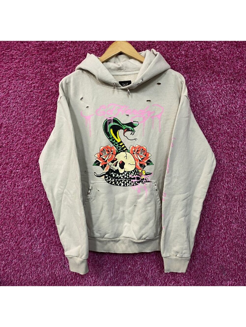 Ed Hardy UO Exclusive Snake Embellished Hoodie Small